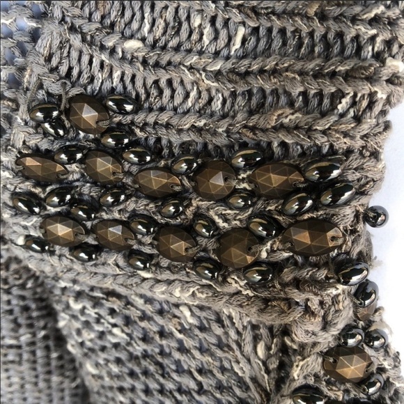 BCBGMaxazria Gray Beaded Dress Coat Small - Picture 7 of 9